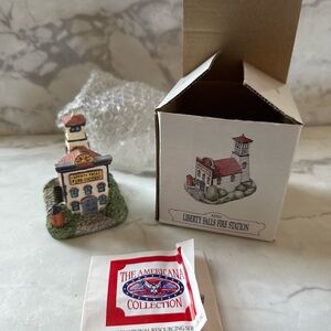 Americana Miniature Liberty Falls Fire Station Figurine